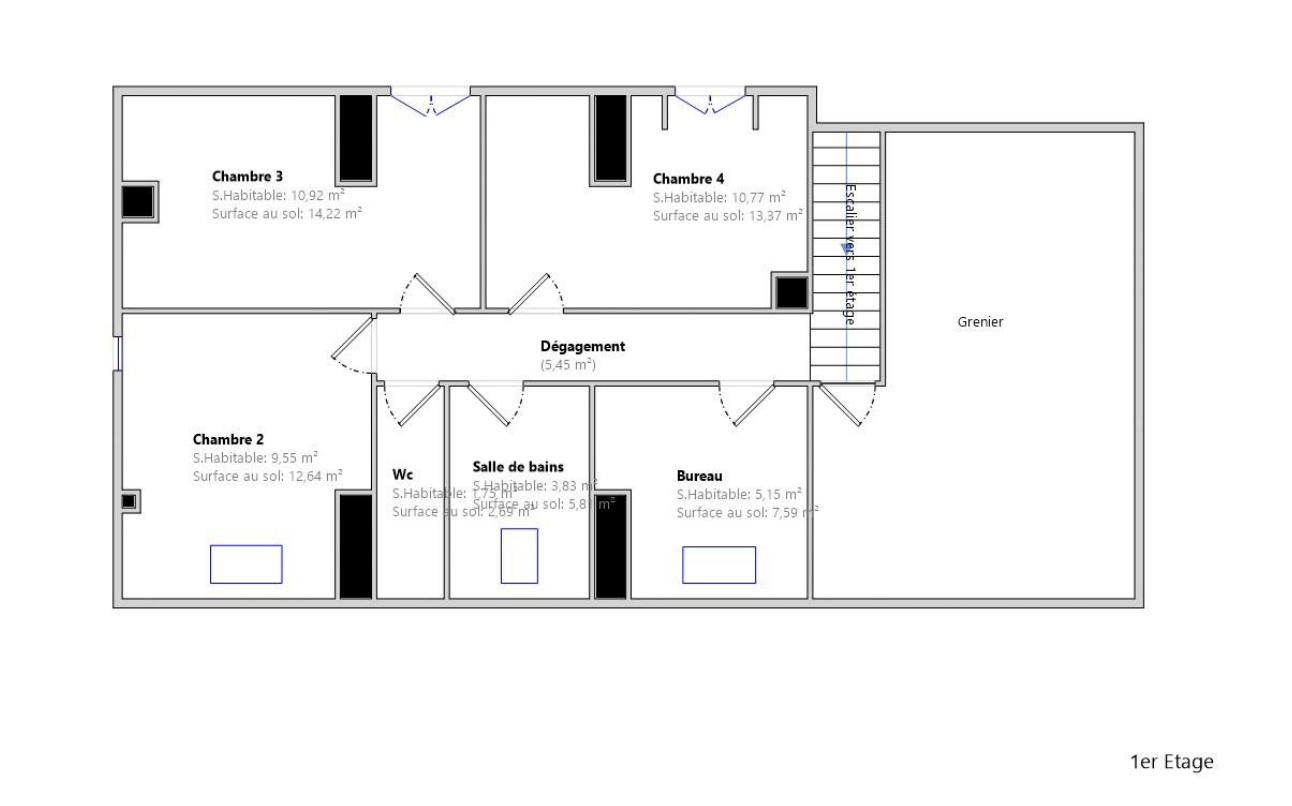 Maison non mitoyenne, garage, parcelle de 444 m2.