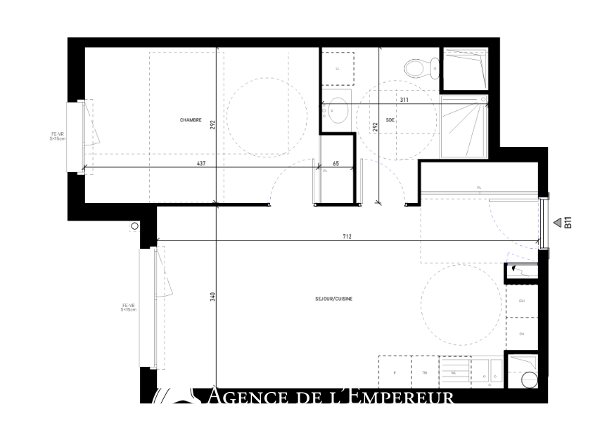2 pièces Location non meublée - Buzenval - 9