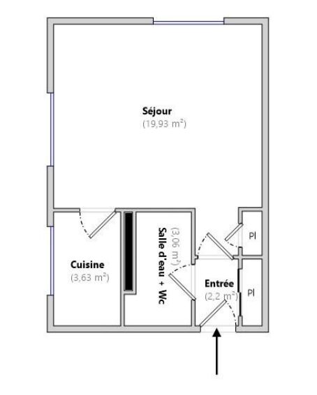 T1 LOCATION 28,82 m2, loué meublé avec parking et cave
