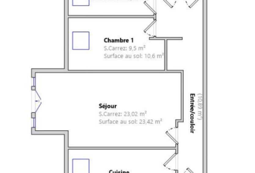 3 pièces avec parking, dernier étage, cœur de ville DPE C